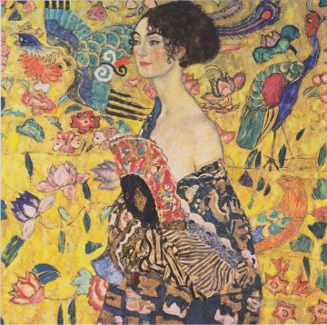 Lady with Fan Gustav Klimt Oil Paintings